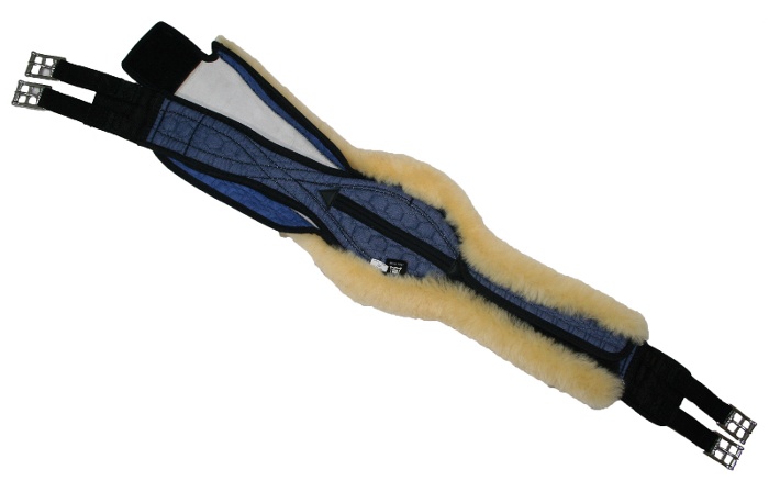 Mattes Lammfellbezug für Langgurt anatomisch 105cm royalblau